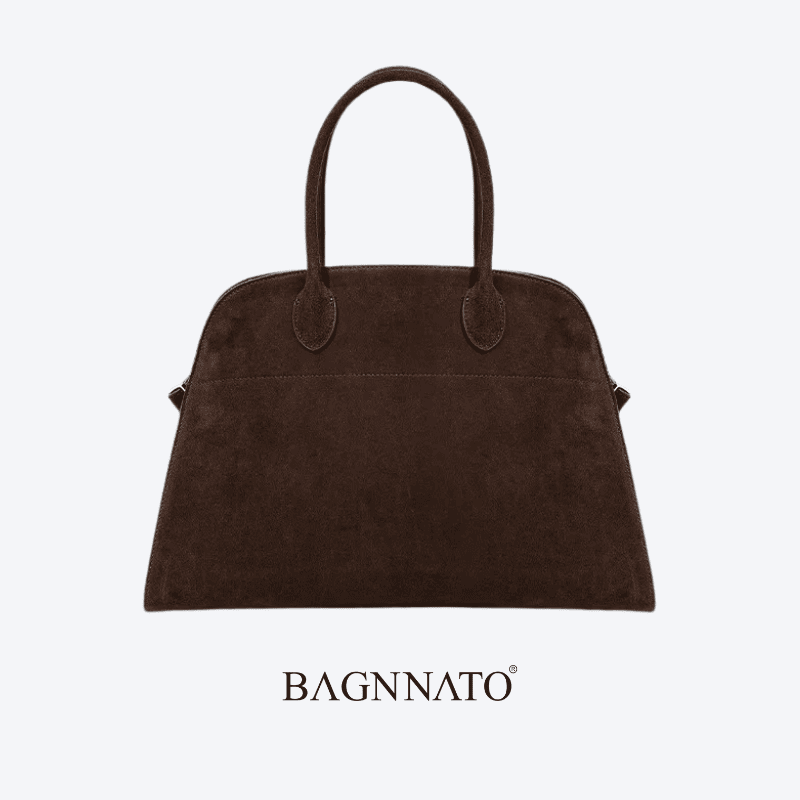 Bolsa em Couro Camurça Genuíno Feminina Alina