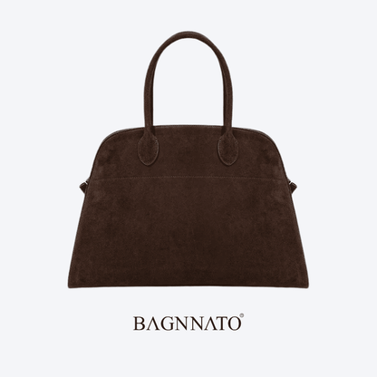 Bolsa em Couro Camurça Genuíno Feminina Alina