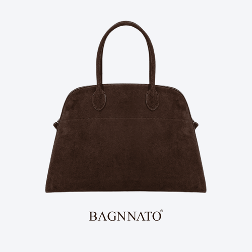 Bolsa em Couro Camurça Genuíno Feminina Alina