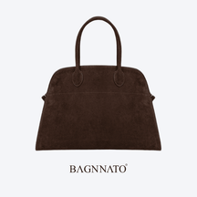 Bolsa em Couro Camurça Genuíno Feminina Alina