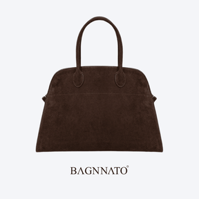 Bolsa em Couro Camurça Genuíno Feminina Alina
