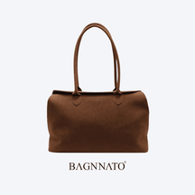 Bolsa em Couro Camurça Genuíno Feminina Liora