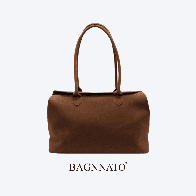Bolsa em Couro Camurça Genuíno Feminina Liora