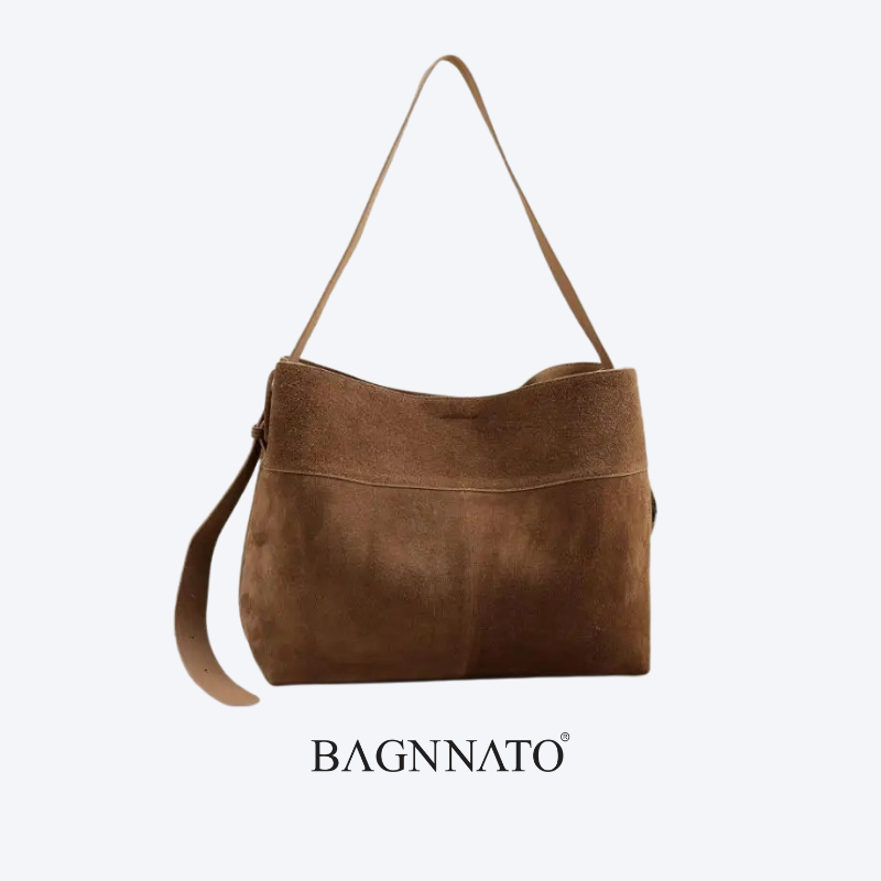 Bolsa em Couro Camurça Genuíno Feminina Jasmine