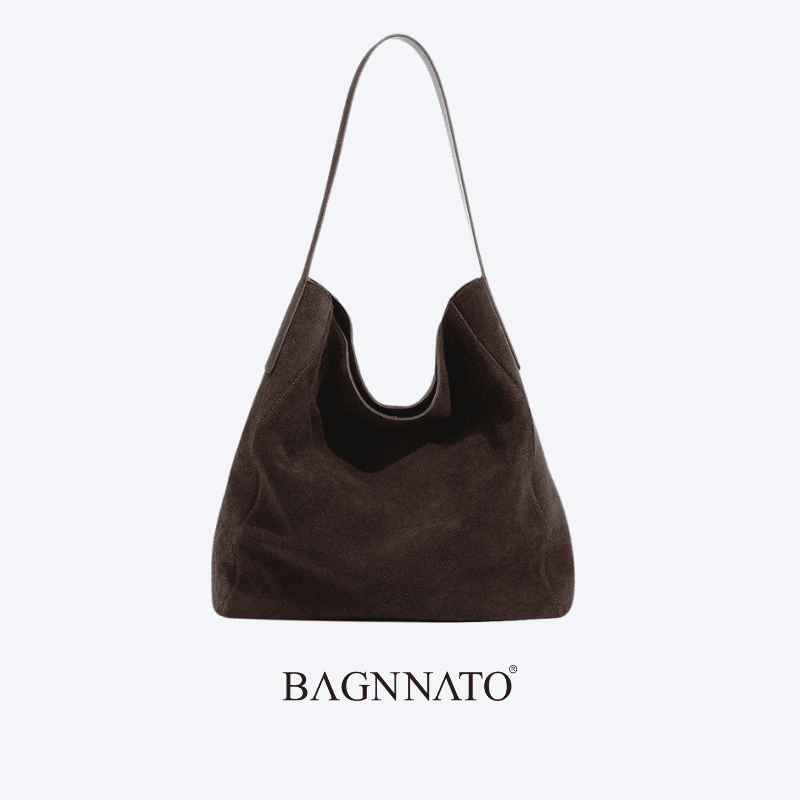 Bolsa em Couro Camurça Genuíno Feminina Anabel