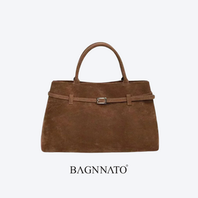 Bolsa em Couro Camurça Genuíno Feminina Esme