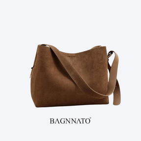 Bolsa em Couro Camurça Genuíno Feminina Jasmine
