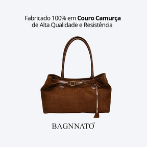 Bolsa em Couro Camurça Genuíno Feminina Cassandra