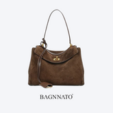 Bolsa em Couro Camurça Genuíno Feminina Anikka