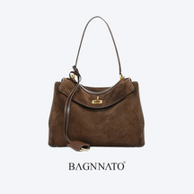 Bolsa em Couro Camurça Genuíno Feminina Anikka