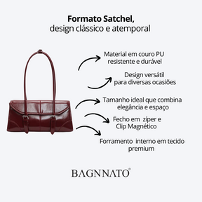 Bolsa Satchel em Couro Feminina Amélisse