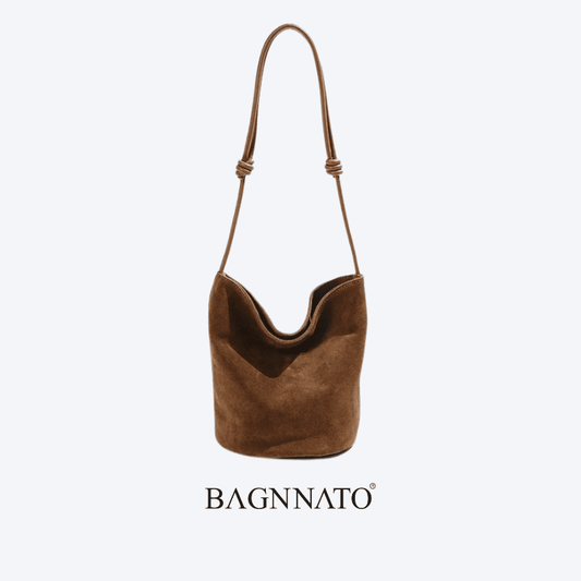Bolsa em Couro Camurça Genuíno Feminina Lunna