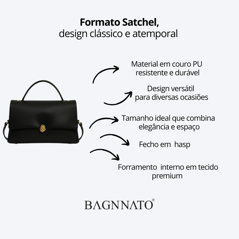 Bolsa Satchel em Couro Feminina Mirelline