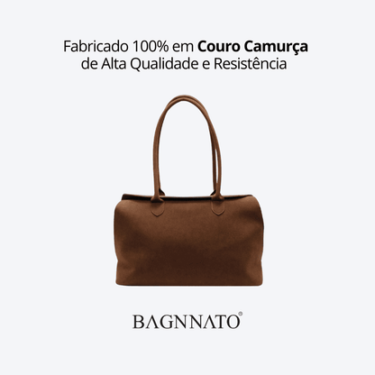 Bolsa em Couro Camurça Genuíno Feminina Liora