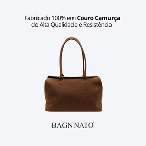 Bolsa em Couro Camurça Genuíno Feminina Liora