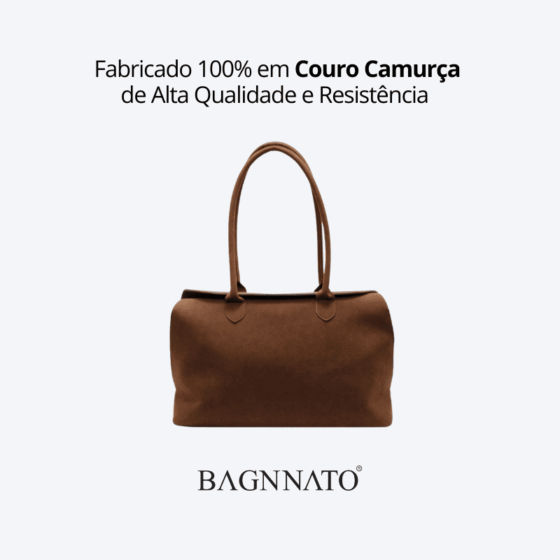 Bolsa em Couro Camurça Genuíno Feminina Liora
