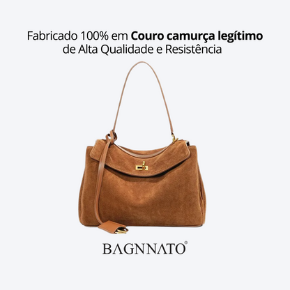 Bolsa em Couro Camurça Genuíno Feminina Anikka