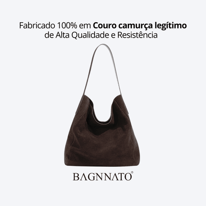 Bolsa em Couro Camurça Genuíno Feminina Anabel