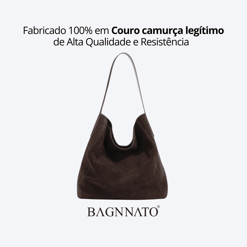 Bolsa em Couro Camurça Genuíno Feminina Anabel