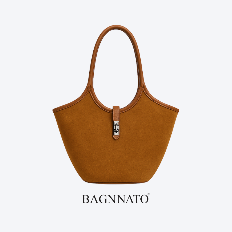 Bolsa em Couro Camurça Genuíno Feminina Lara