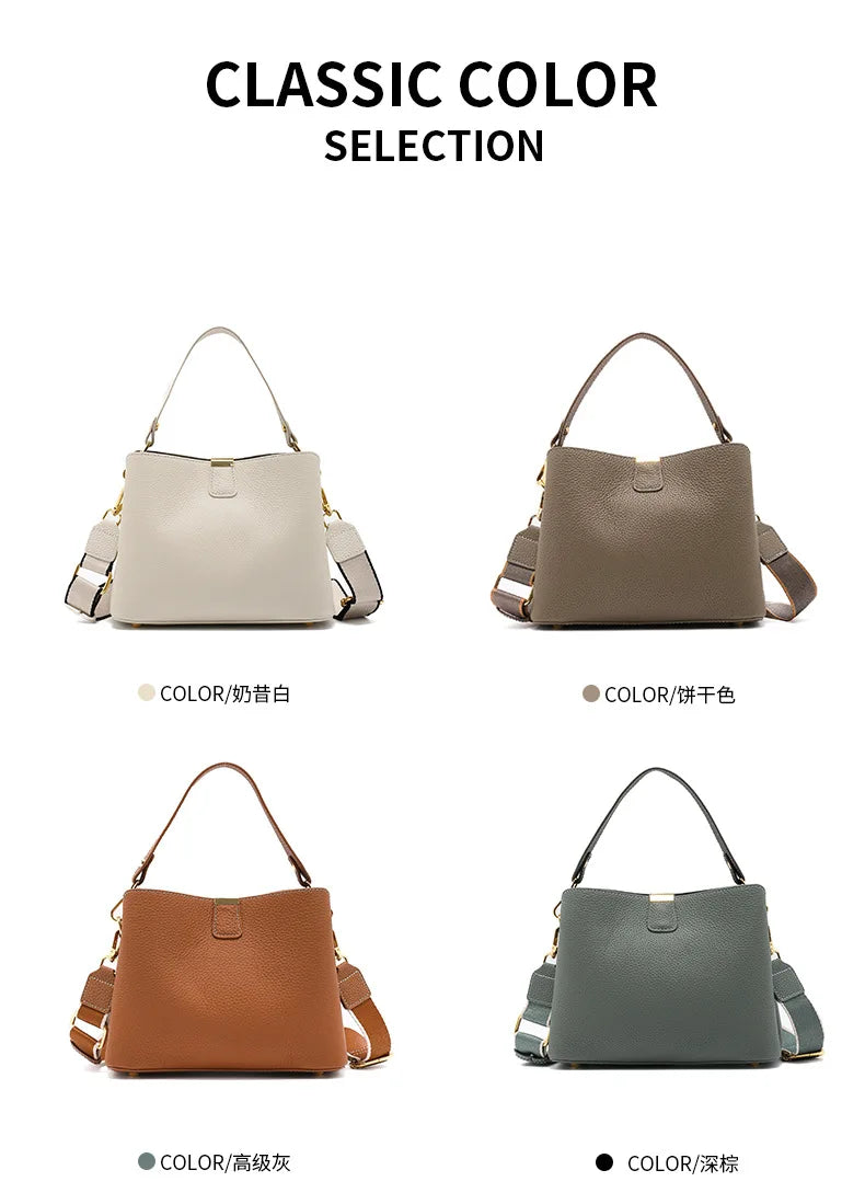 Retro balde saco moda feminina bolsa de grande capacidade novo ombro único crossbody saco de couro macio multi-cor carteira