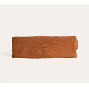 Bolsa feminina de camurça falsa, grande capacidade, design de veludo, hobos, bolsa de ombro, commuter, bolsa tote grande, marrom