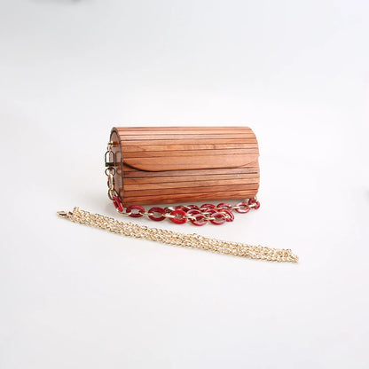 Nilerun-Única Handmade Bolsa De Madeira Sólida, Saco De Noite, Jacarandá Vermelho Natural, Bolsa De Madeira, Ombro Do Mensageiro, Saco Crossbody
