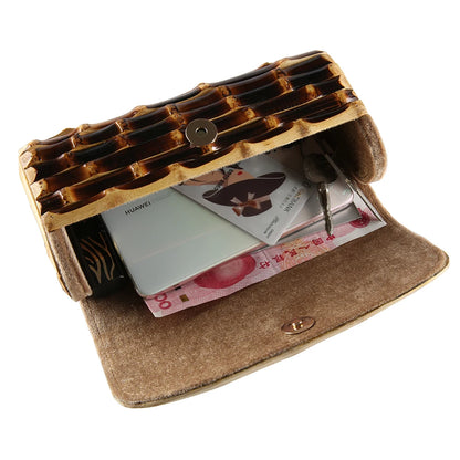 Nilerun marca vintage retro rattan de madeira sólida palha noite bolsa carteira original artesanal preto verdadeiro bambu raiz saco embreagem