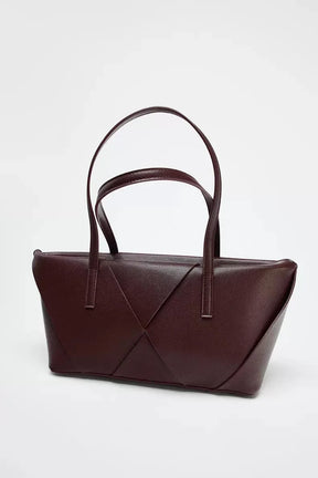 Bolsa de compras de tecido longo, bolsa tote elegante com alça superior, bolsa de ombro simples de cor sólida, bolsas femininas design de luxo