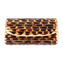 Nilerun marca moda vintage retro madeira dura rattan palha noite bolsa carteira única artesanal natural bambu raiz saco de embreagem