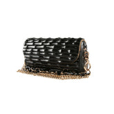 Nilerun-Vintage Retro Handmade Bambu Root Purse, Crossbody Mensageiro Shoulder Bag, Cadeia Longa Curta, Bolsa Noite Original, Preto