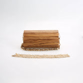 Nilerun-Handmade Natural Stripes Zebrawood Bolsa, Bolsa De Madeira Zebra, Saco De Noite De Madeira, Crossbody Messenger Shoulder Bag