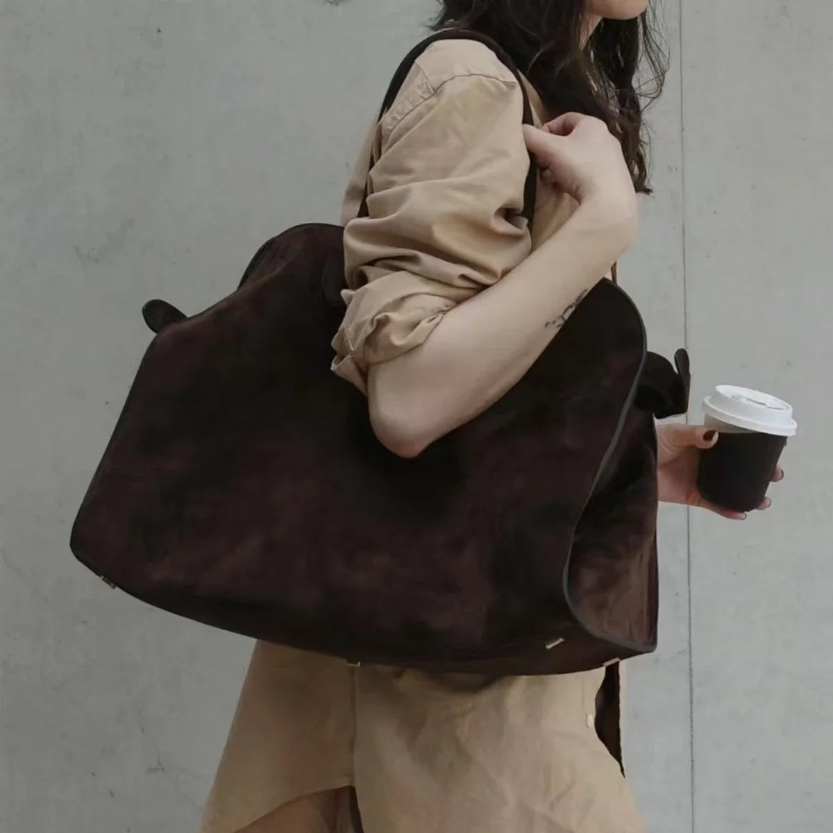 Alta qualidade margaux 15 bolsa de couro bolsa de ombro margaux15 macio couro genuíno grande capacidade camurça sacola