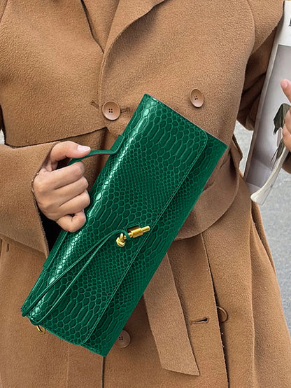 Saco borgonha cereja vermelho envelope vinho vermelho envelope de luxo nova bolsa moda europeia e americana crocodilo flip mão órgão b