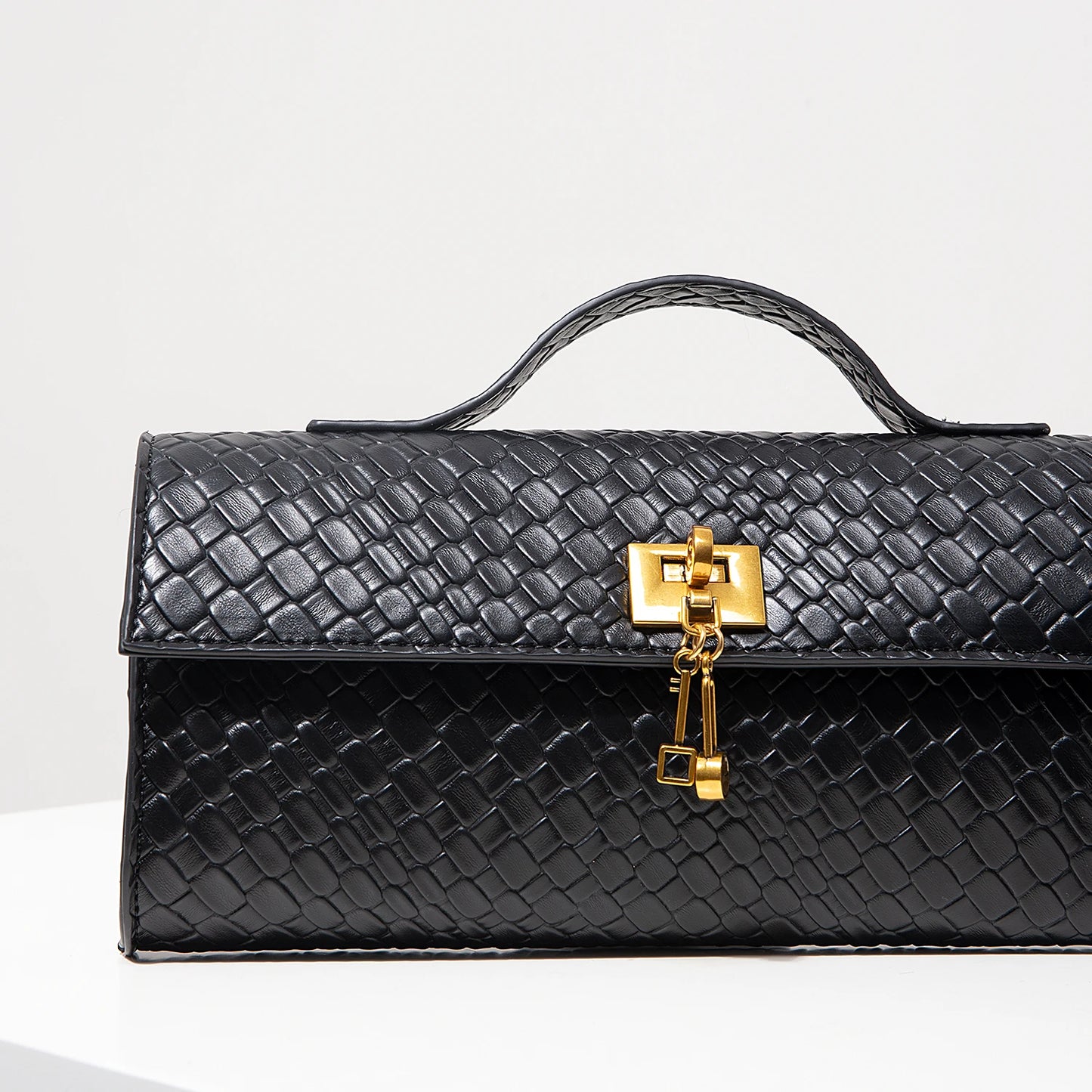 Baguette tecido de couro artificial retrô, embreagem feminina flip, bolsa de noite elegante, carteira borgonha, festa de vestido feminino, item de casamento (padrão aleatório)