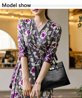 Famosa marca senhoras bolsas de alta qualidade crocodilo listra três sacos principais designer crossbody bolsa ombro para as mulheres sacola