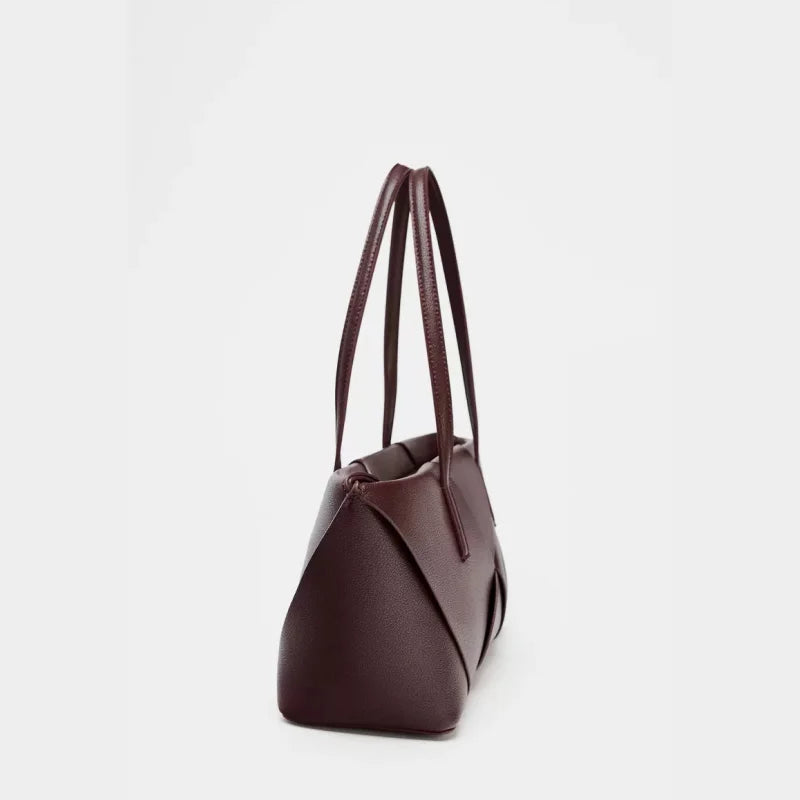 Bolsa de compras de tecido longo, bolsa tote elegante com alça superior, bolsa de ombro simples de cor sólida, bolsas femininas design de luxo