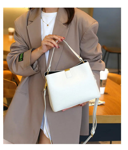 Retro balde saco moda feminina bolsa de grande capacidade novo ombro único crossbody saco de couro macio multi-cor carteira