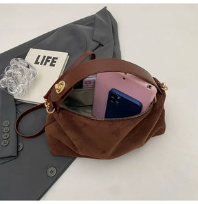 Bolsa retrô avançada para mulheres 2024 nova bolsa de ombro fosca texturizada com grande capacidade bolsa crossbody para deslocamento