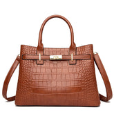 Famosa marca senhoras bolsas de alta qualidade crocodilo listra três sacos principais designer crossbody bolsa ombro para as mulheres sacola