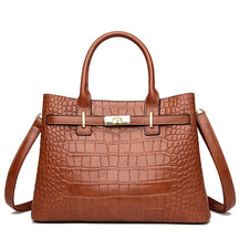 Famosa marca senhoras bolsas de alta qualidade crocodilo listra três sacos principais designer crossbody bolsa ombro para as mulheres sacola