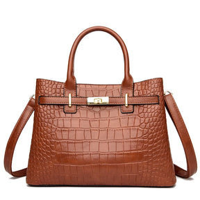 Famosa marca senhoras bolsas de alta qualidade crocodilo listra três sacos principais designer crossbody bolsa ombro para as mulheres sacola