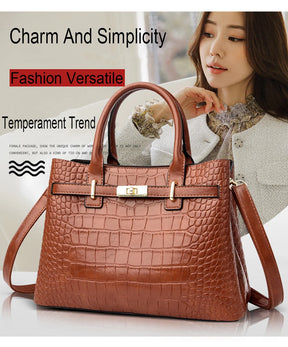 Famosa marca senhoras bolsas de alta qualidade crocodilo listra três sacos principais designer crossbody bolsa ombro para as mulheres sacola