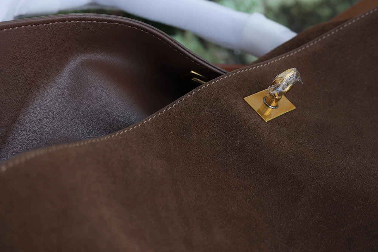 Bolsa tote de couro de camurça outono e inverno, couro fosco, alta qualidade, grande capacidade, bolsa de ombro