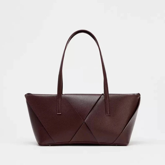 Bolsa de compras de tecido longo, bolsa tote elegante com alça superior, bolsa de ombro simples de cor sólida, bolsas femininas design de luxo