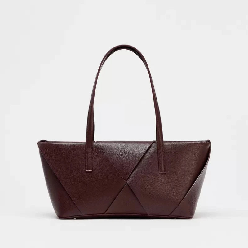 Bolsa de compras de tecido longo, bolsa tote elegante com alça superior, bolsa de ombro simples de cor sólida, bolsas femininas design de luxo