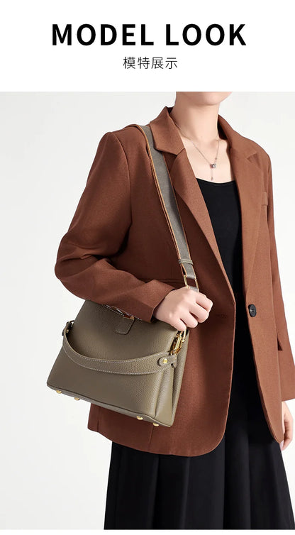Retro balde saco moda feminina bolsa de grande capacidade novo ombro único crossbody saco de couro macio multi-cor carteira