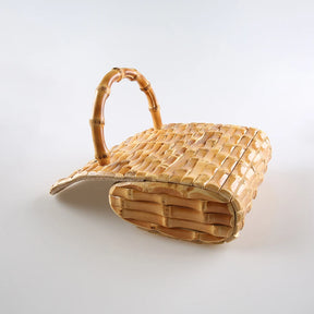 Handmade Bambu Raiz Chicote Tecelagem Bolsa, tecido Tote, bolsa da noite, moda de luxo, apto para Apple iPhone 13, telefone móvel