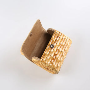 Handmade Bambu Raiz Chicote Tecelagem Bolsa, tecido Tote, bolsa da noite, moda de luxo, apto para Apple iPhone 13, telefone móvel