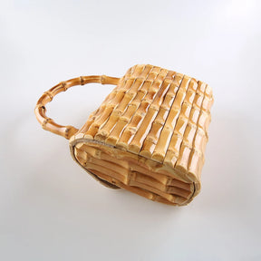 Handmade Bambu Raiz Chicote Tecelagem Bolsa, tecido Tote, bolsa da noite, moda de luxo, apto para Apple iPhone 13, telefone móvel